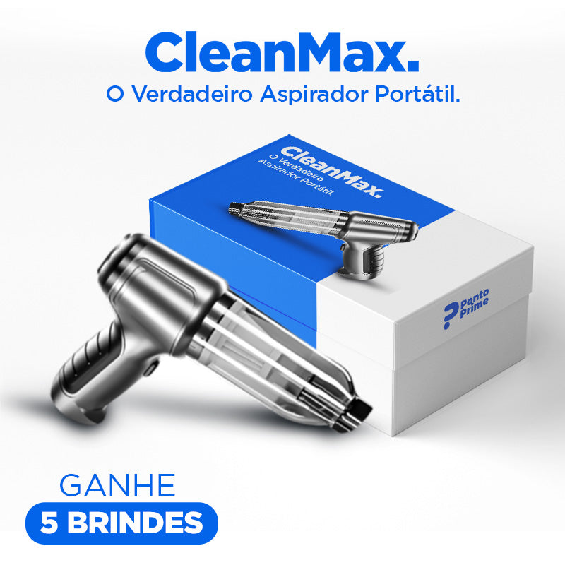 Aspirador de Pó Portátil CleanMax + 5 BRINDES EXCLUSIVOS