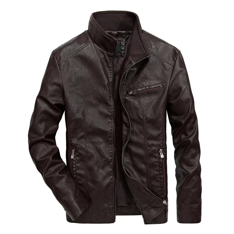 Jaqueta Masculina De Inverno Motoqueiro Gola Em Pé - Promoção de Inverno 2025