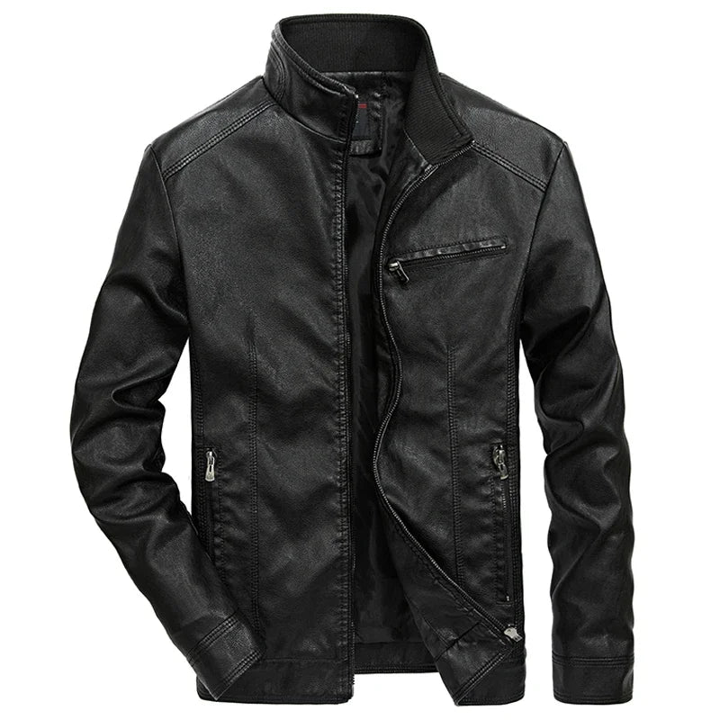 Jaqueta Masculina De Inverno Motoqueiro Gola Em Pé - Promoção de Inverno 2025