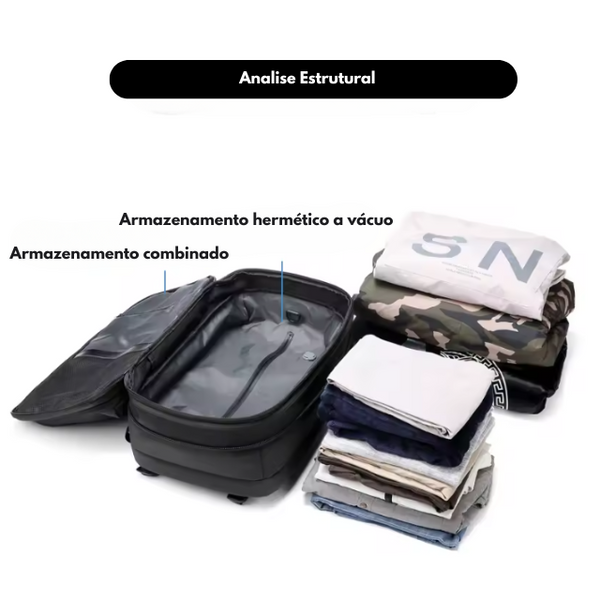 Mochila de Viagem Com Compressão a Vácuo 60L