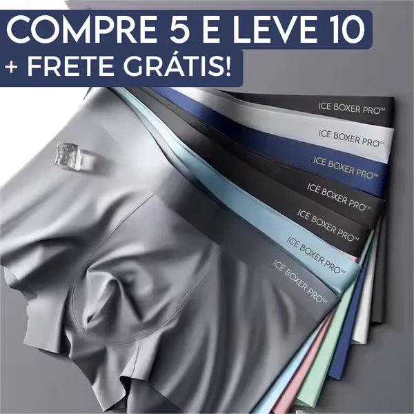 Cuecas Premium Respiráveis - Ice Boxer Pro - (COMPRE 5, LEVE 10)