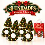 Mini Árvore de Natal com Luz LED - Projeta Papai Noel, Renas, Estrelas e Flocos de Neve!